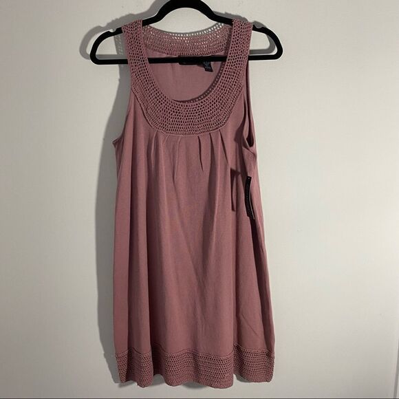 Context Women’s Sleeveless Scoop Neck Crochet Detail Mini Dress - Picture 1 of 5